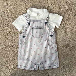 Carter’s Nautical Baby Striped Overalls with Shirt